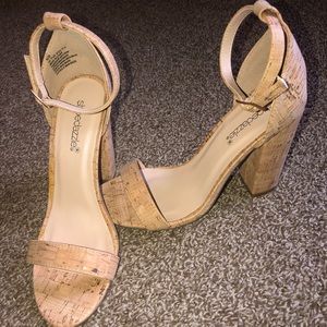 Chunky Heeled Cork Sandals